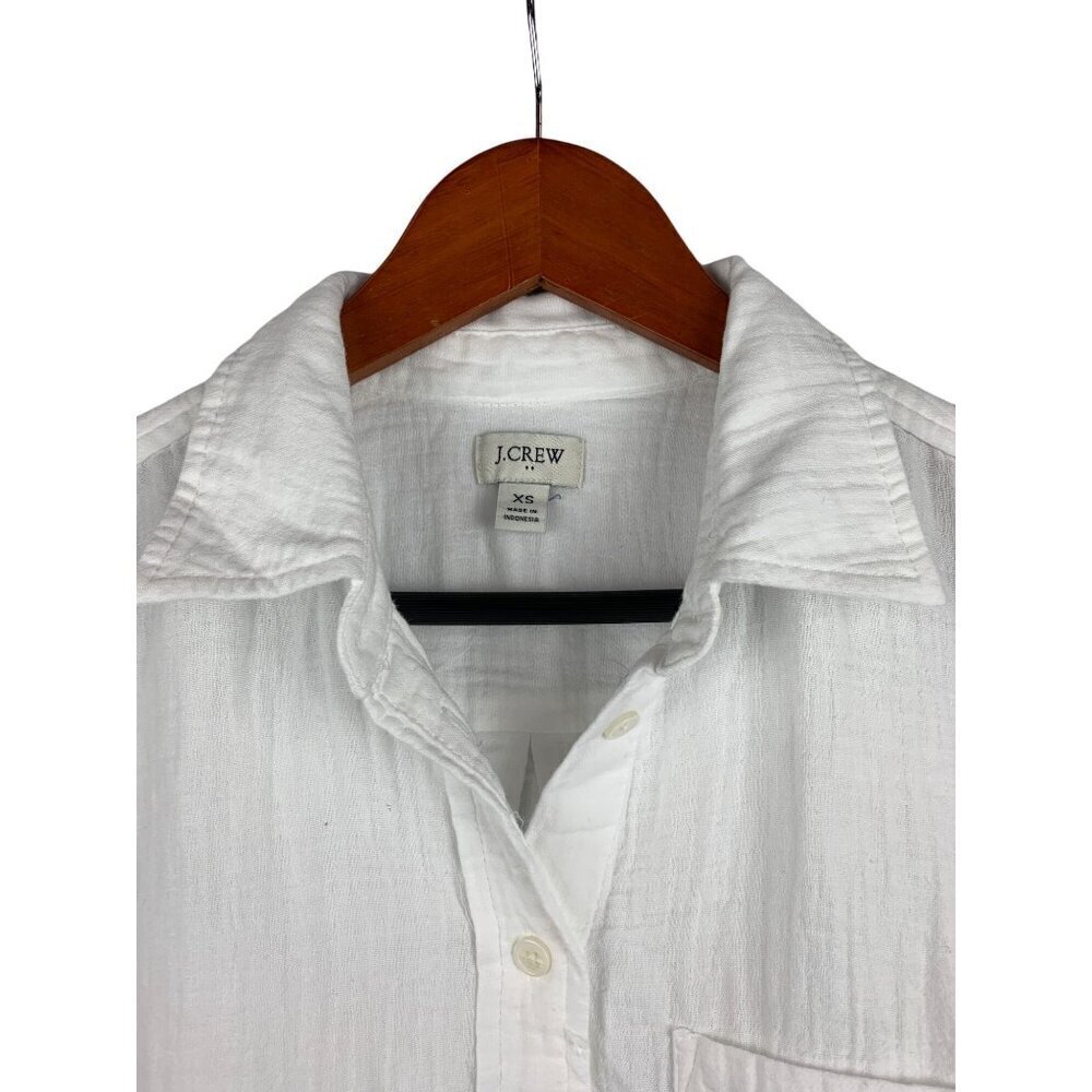 J.Crew Womens White Long Sleeve Cotton Shirt XS - Picture 2 of 4
